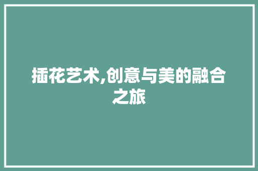 插花艺术,创意与美的融合之旅