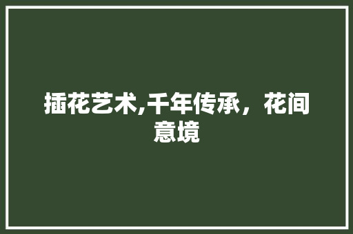插花艺术,千年传承，花间意境