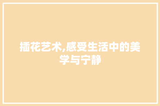 插花艺术,感受生活中的美学与宁静