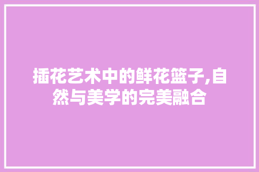 插花艺术中的鲜花篮子,自然与美学的完美融合