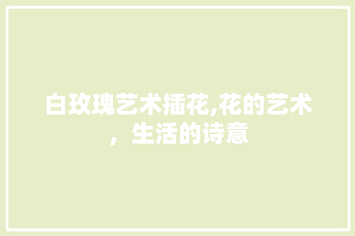 白玫瑰艺术插花,花的艺术，生活的诗意