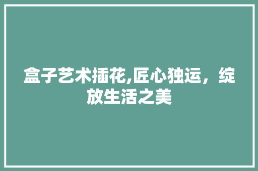 盒子艺术插花,匠心独运，绽放生活之美