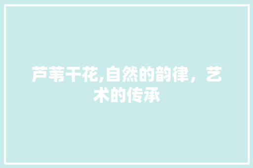 芦苇干花,自然的韵律，艺术的传承