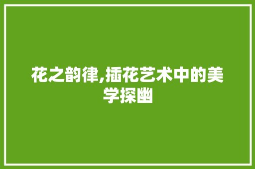 花之韵律,插花艺术中的美学探幽
