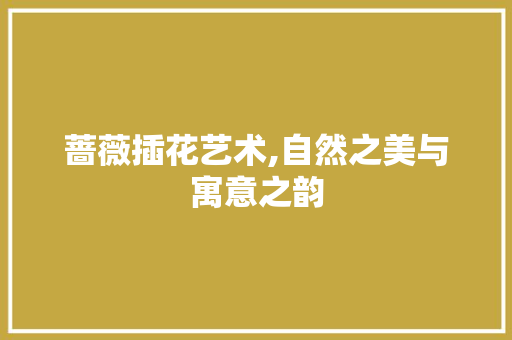 蔷薇插花艺术,自然之美与寓意之韵
