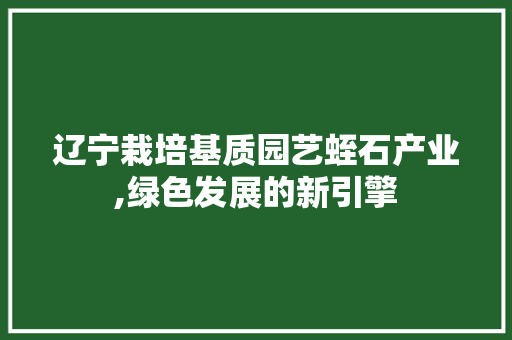 辽宁栽培基质园艺蛭石产业,绿色发展的新引擎