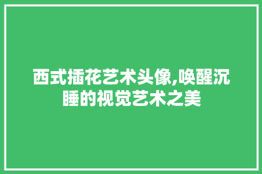 西式插花艺术头像,唤醒沉睡的视觉艺术之美