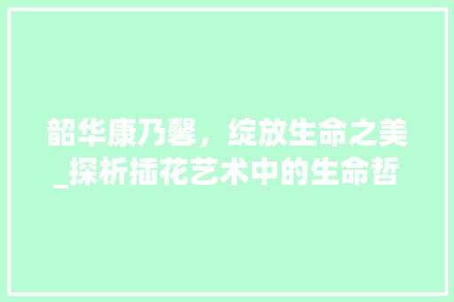 韶华康乃馨，绽放生命之美_探析插花艺术中的生命哲学