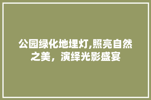 公园绿化地埋灯,照亮自然之美，演绎光影盛宴