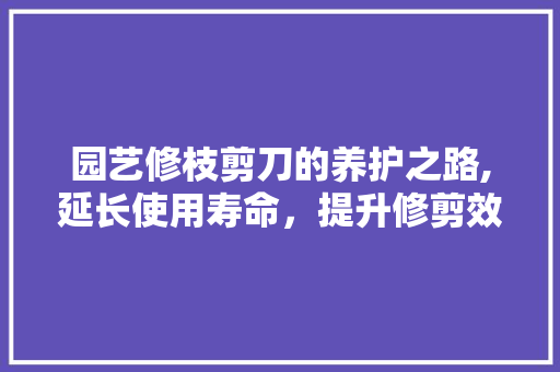 园艺修枝剪刀的养护之路,延长使用寿命，提升修剪效率