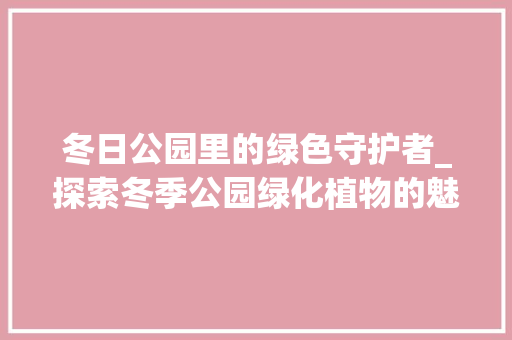 冬日公园里的绿色守护者_探索冬季公园绿化植物的魅力
