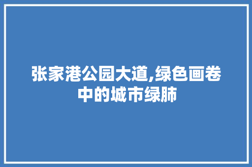 张家港公园大道,绿色画卷中的城市绿肺