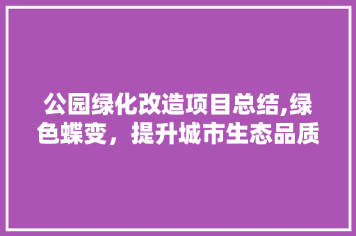 公园绿化改造项目总结,绿色蝶变，提升城市生态品质