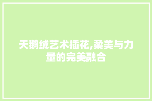 天鹅绒艺术插花,柔美与力量的完美融合