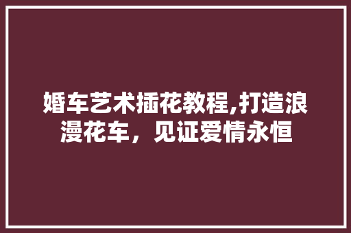 婚车艺术插花教程,打造浪漫花车，见证爱情永恒 种植区域